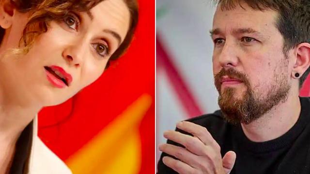 Díaz Ayuso e Iglesias en un fotomontaje.