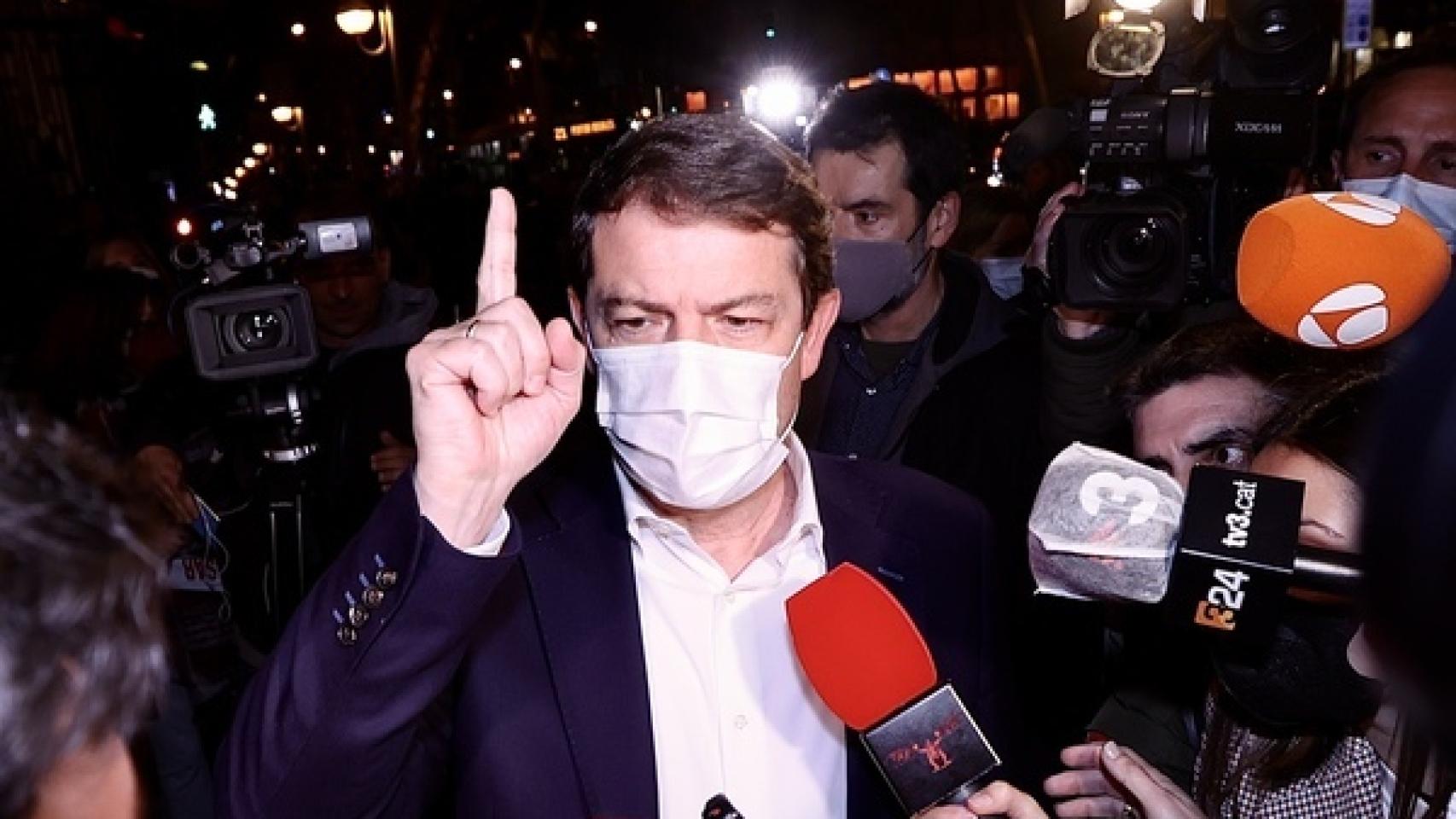 Juan Lázaro / ICAL . El presidente del Partido Popular de Castilla y León, Alfonso Fernández Mañueco,a su llegada al sede del Partido para asistir a la reunión del Comité Autonómico