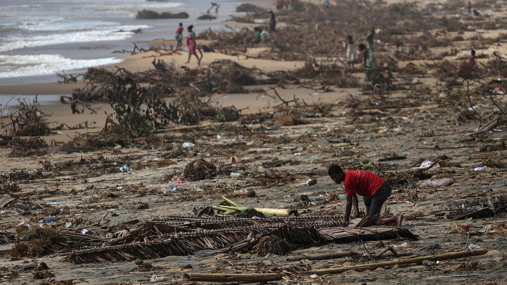 Los efectos de la tormenta Batsirai, en Mananjary, Madagascar.