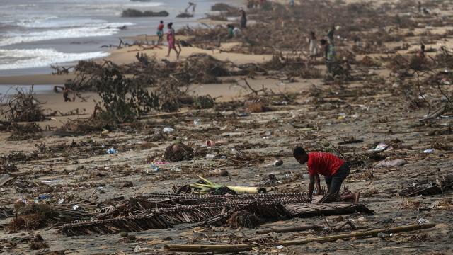 Los efectos de la tormenta Batsirai, en Mananjary, Madagascar.