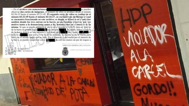 La fachada del bar y el atestado policial que reconoce los vacíos en la grabación.