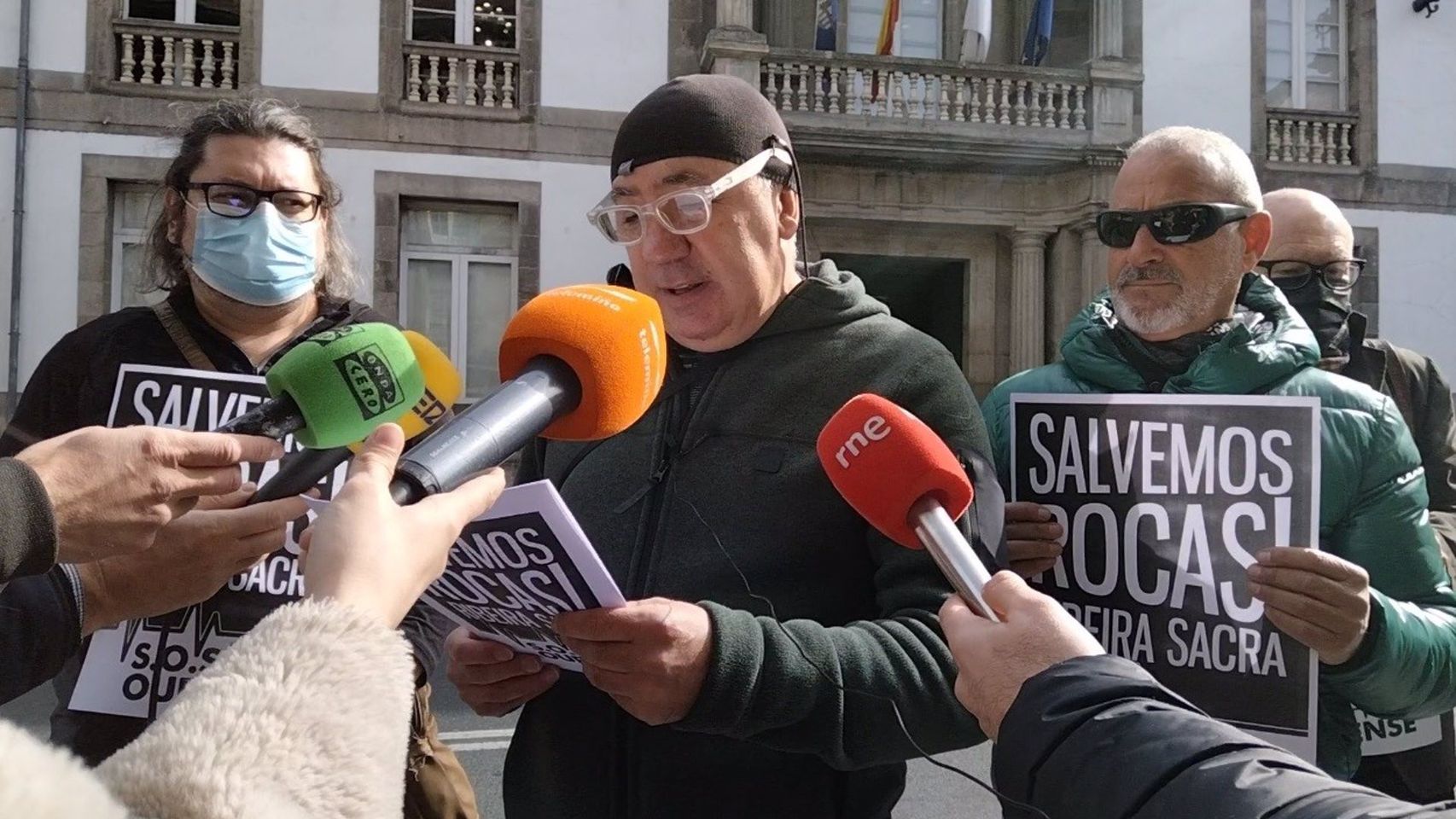 Lectura del manifiesto de SOS Ourense.