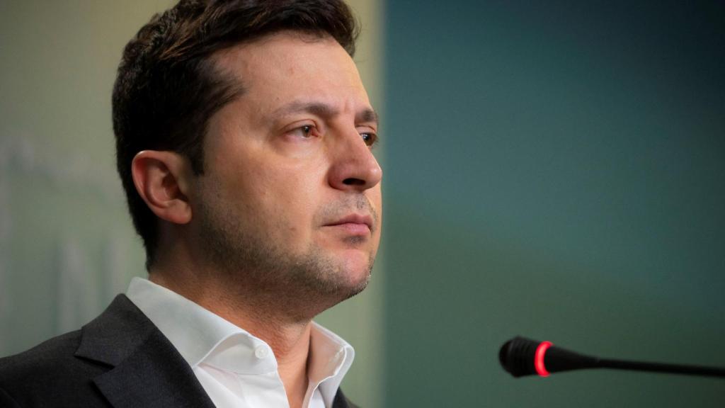 El presidente ucraniano, Volodimir Zelenski, este jueves durante un mensaje a la nación.