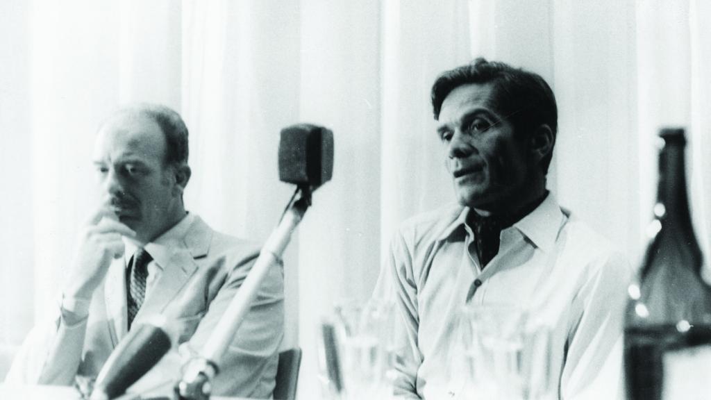 Pasolini en la Mostra de Venecia. Fotografía de Vicente Molina Foix