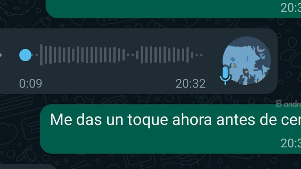 WhatsApp con ondas sonoras en las notas de voz