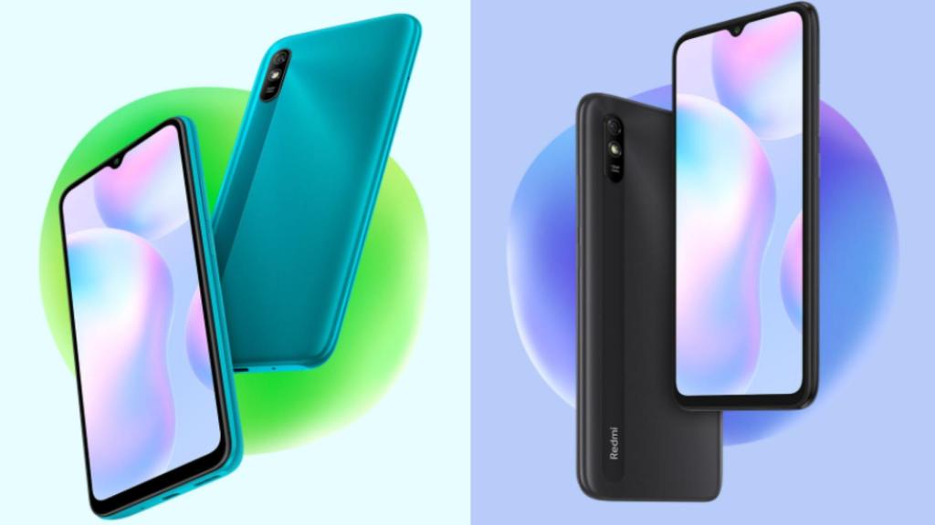 El Xiaomi Redmi 9A en color azul verdoso y en negro.