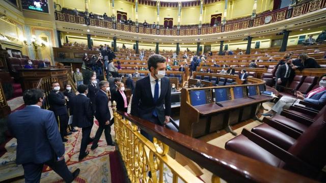 Pablo Casado el día de su despedida como líder del PP en el Congreso de los Diputados.