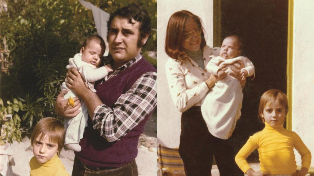 Sus padres y su hermana, en casa de unos primos en Piera.