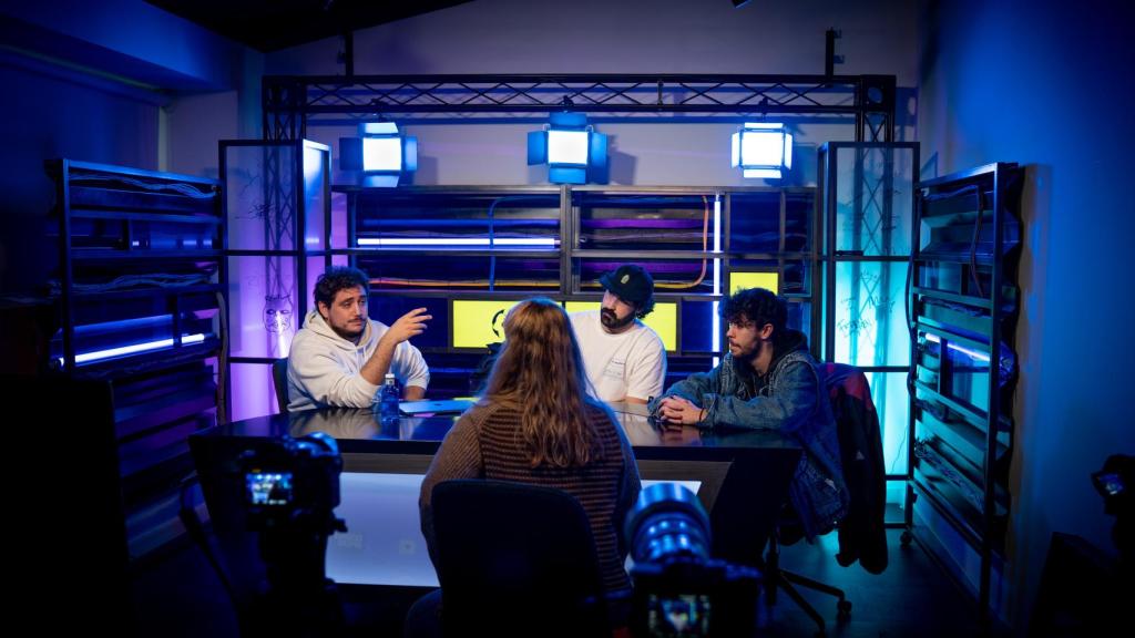 Los tres de 'Yo Interneto' (falta Orslok) al final de la entrevista.