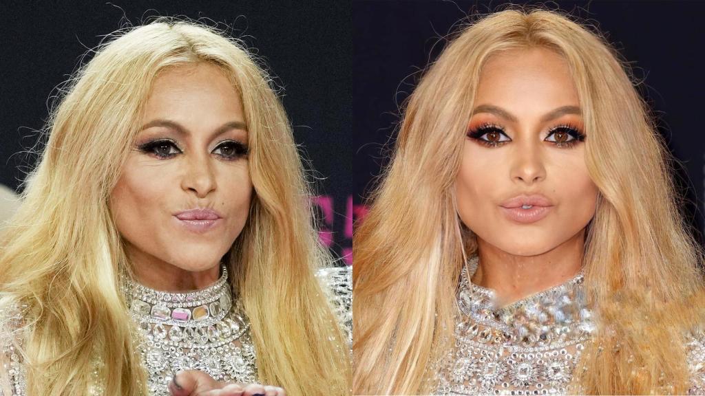 Paulina Rubio en una imagen oficial y en la compartida en sus redes sociales.