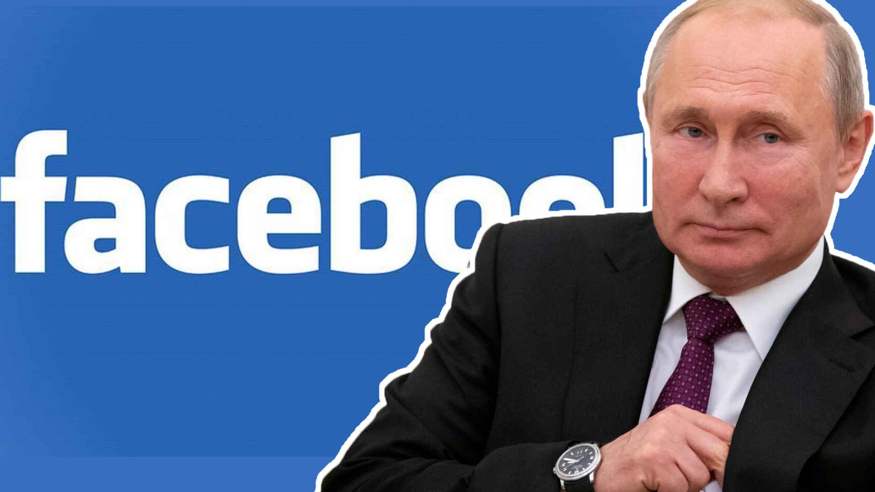 Logo de Facebook junto a Putin.
