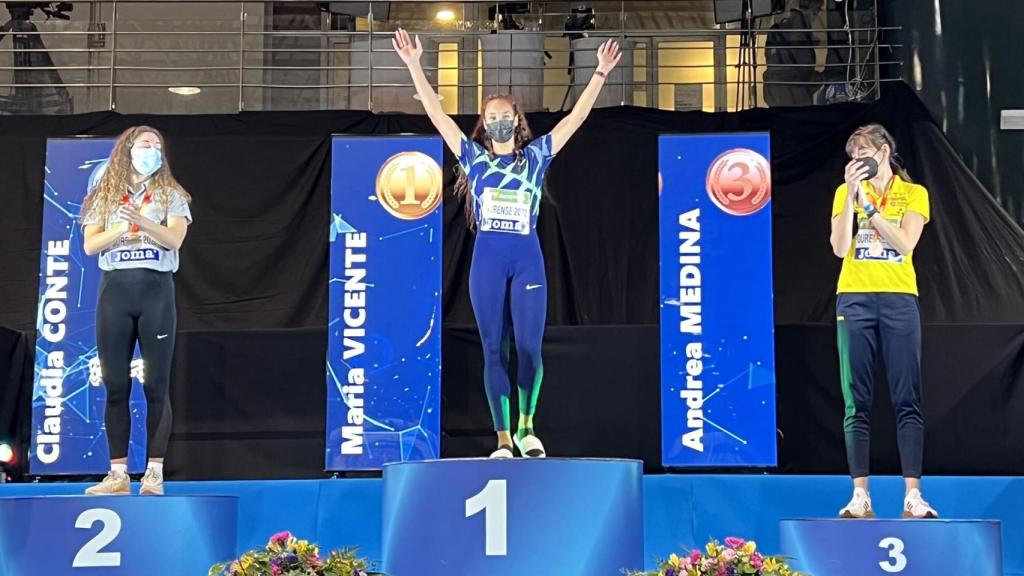 Podio de la prueba de pentatlón del campeonato de España