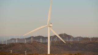 Imagen de archivo de un parque eólico.