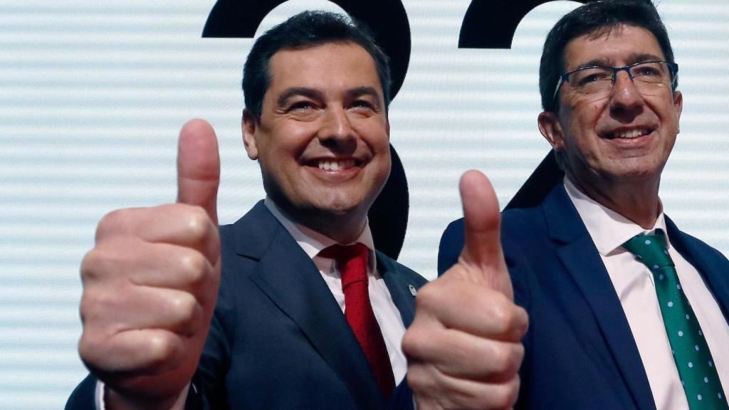 Moreno Bonilla, junto al vicepresidente Juan Marín.