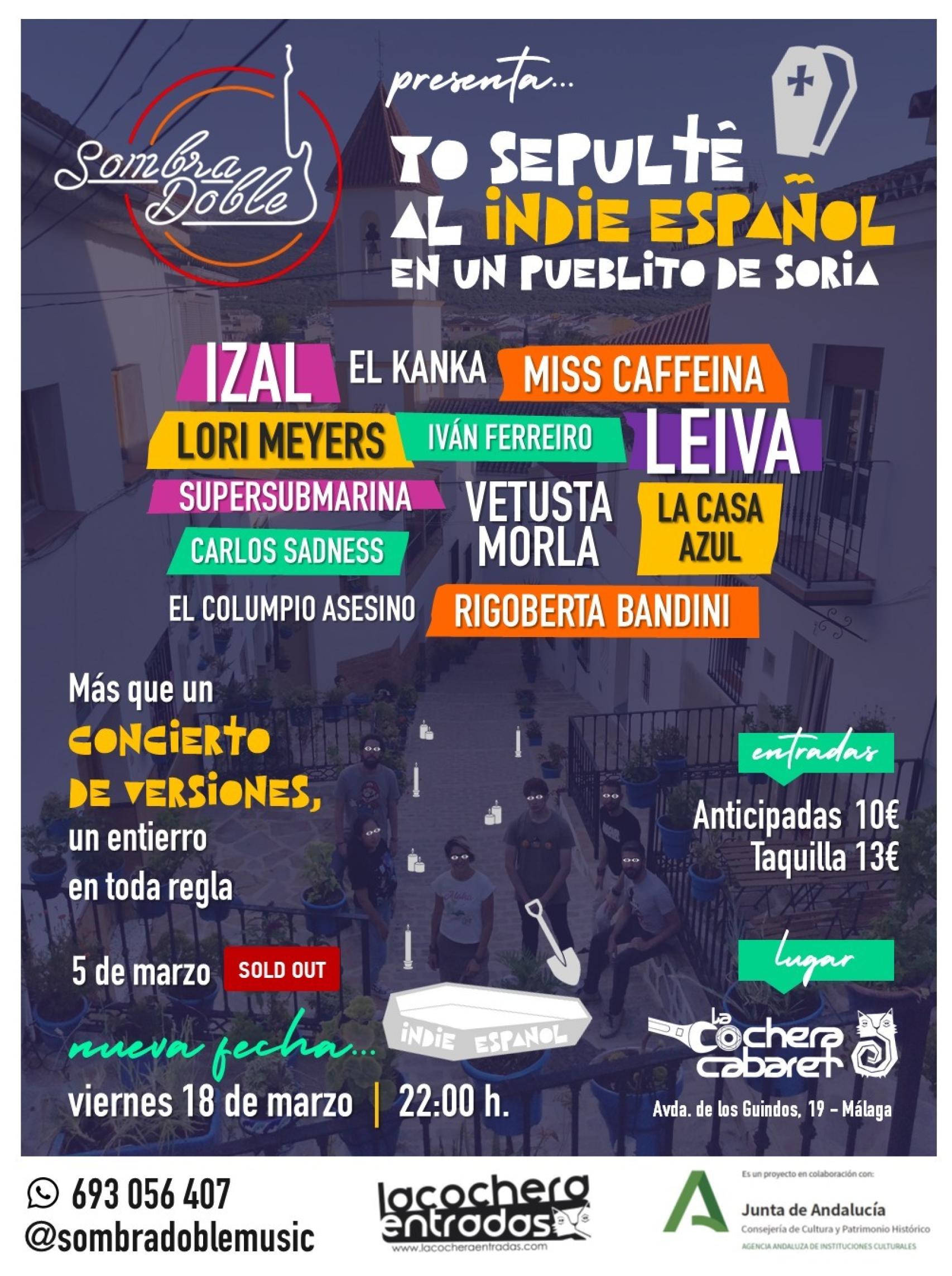 Cartel del concierto de versiones para el día 18 de marzo.