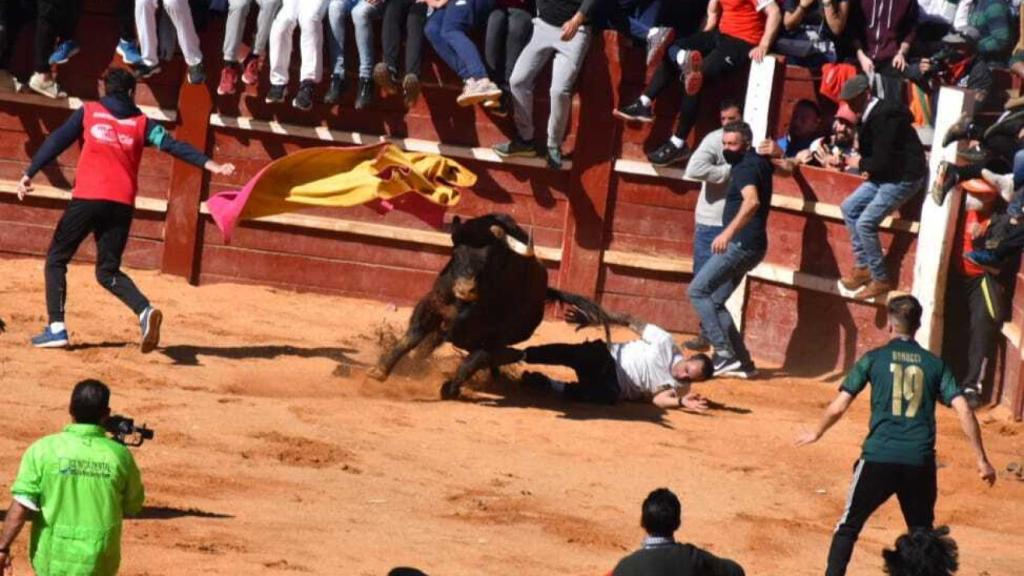 Momento de la cornada al mozo