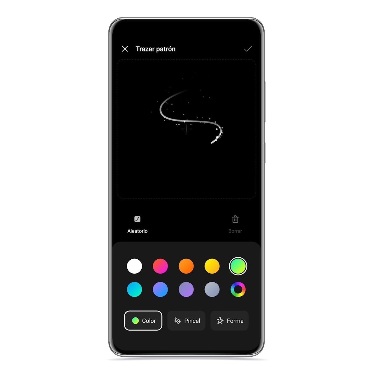 Patrón de pantalla siempre activa en realme