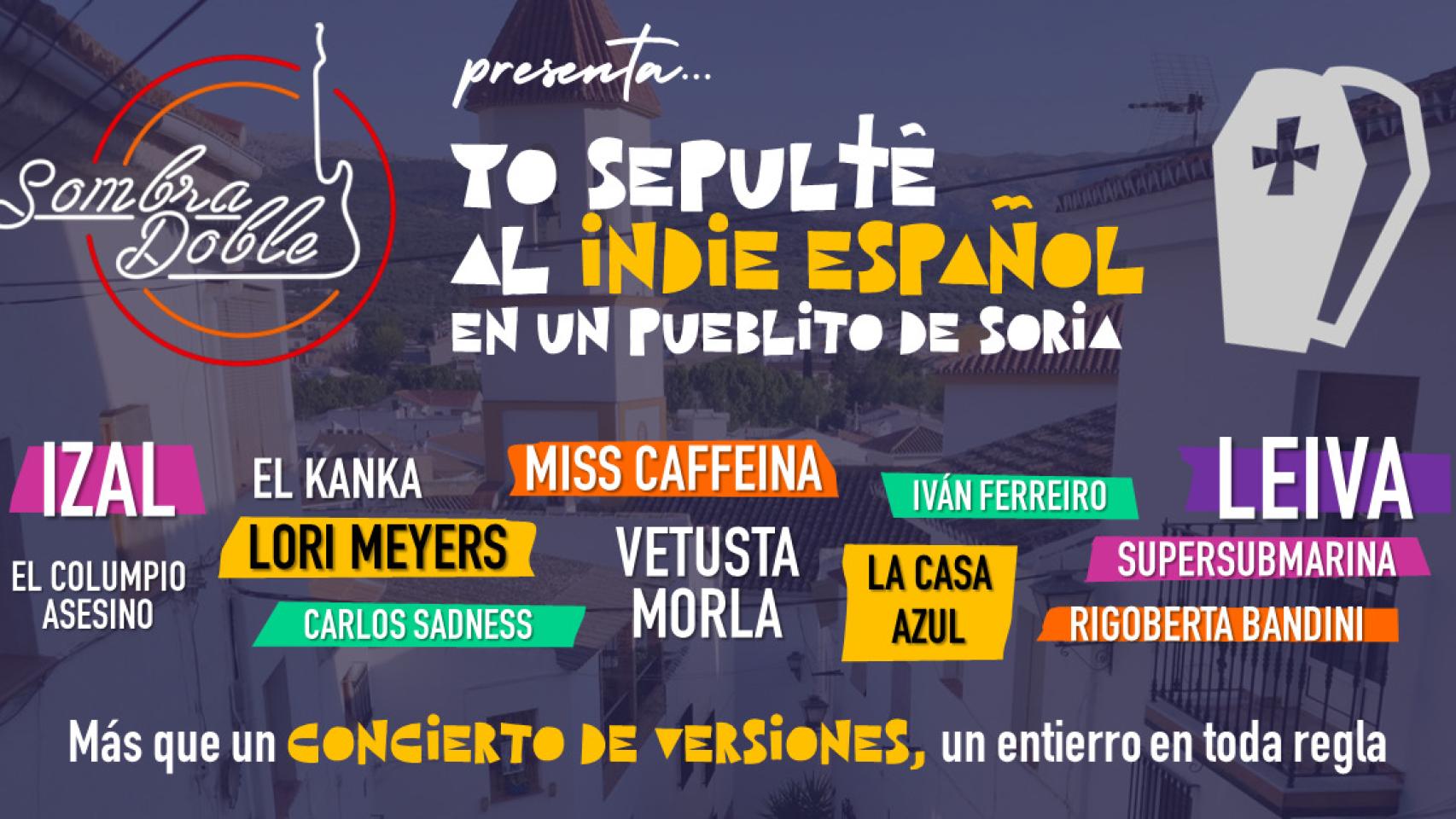 Cartel del tributo al indie español de Sombra Doble.