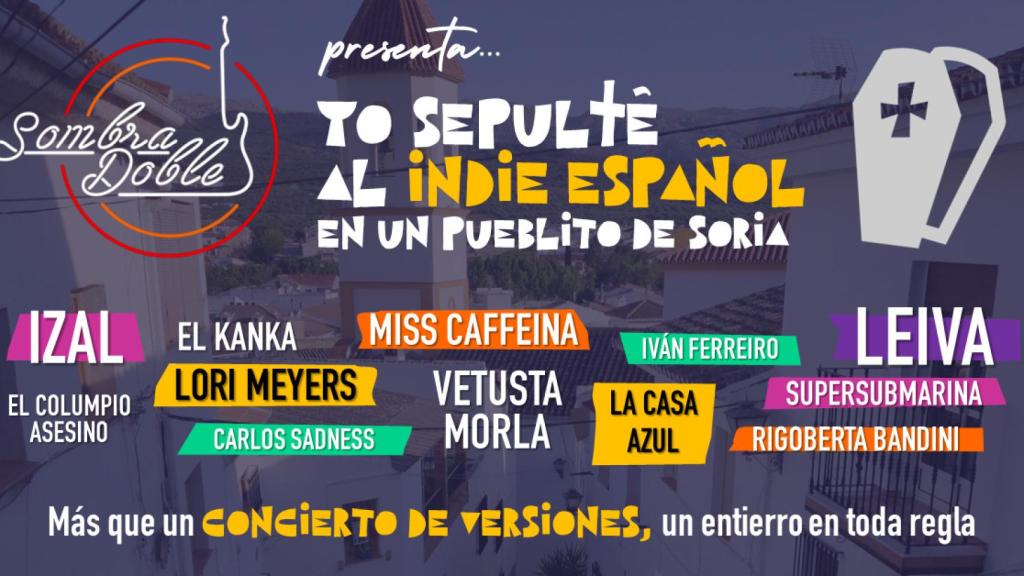 Cartel del tributo al indie español de Sombra Doble.