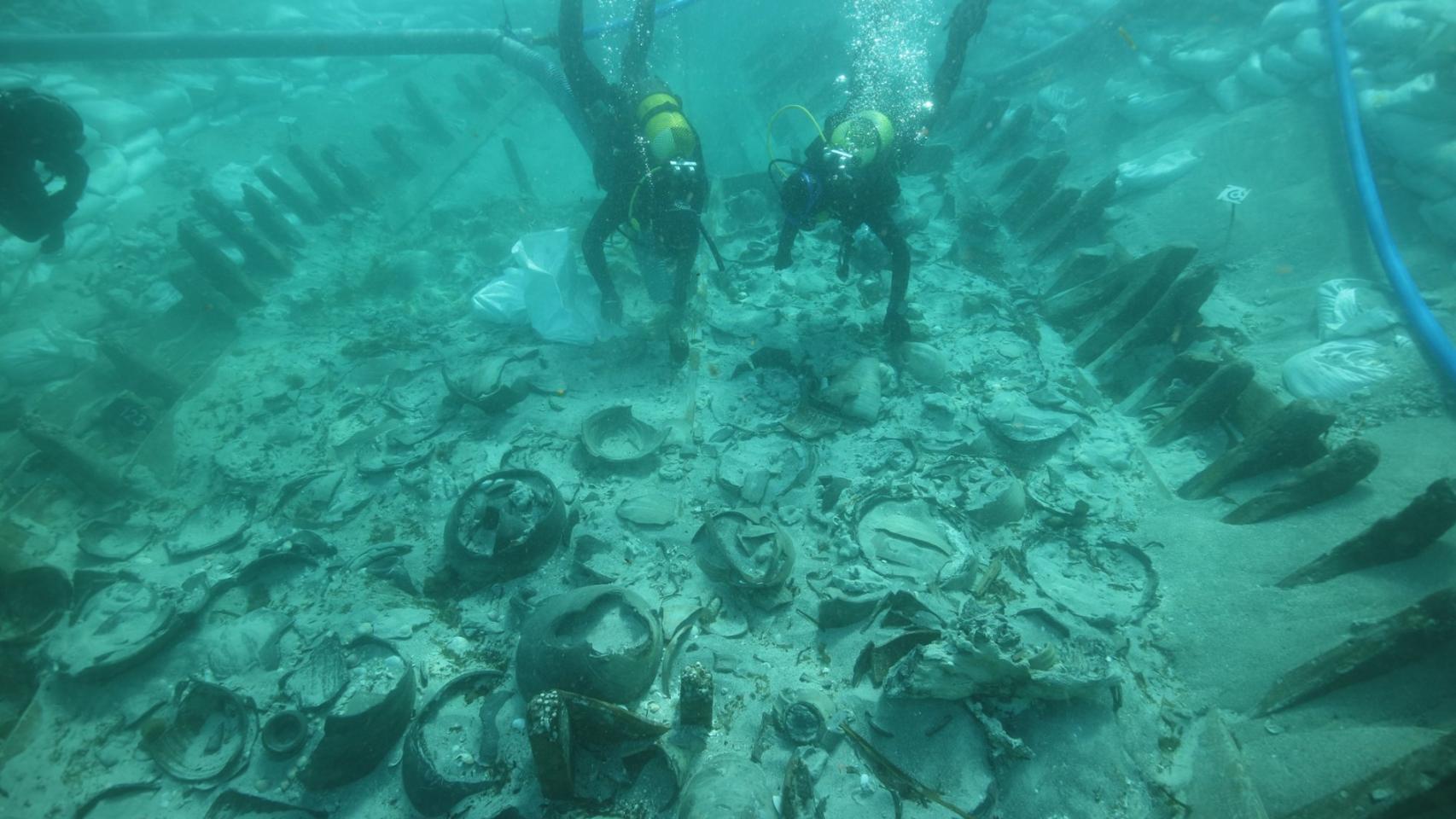 Excavaciones en el pecio de 'Ses Fontanelles'. / Proyecto ArqueoMallornauta