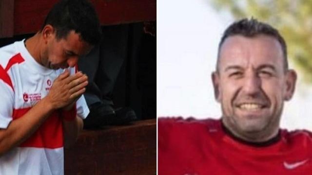 Dos imágenes de David Domínguez 'Ruly', durante la práctica taurina