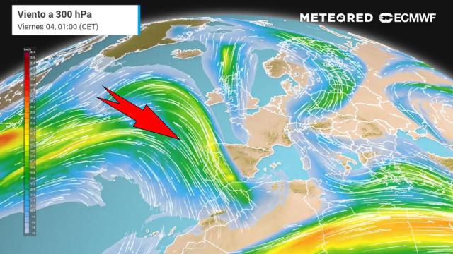 La ondulación del chorro polar que afecta a España. Meteored.