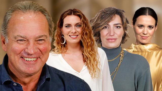 Bertín Osborne y sus tres hijas, Alejandra, Eugenia y Claudia, en un montaje de JALEOS.