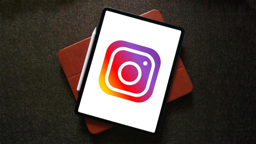 Logo de Instagram en un iPad
