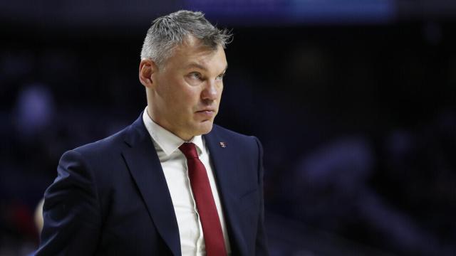 Sarunas Jasikevicius durante un partido del FC Barcelona