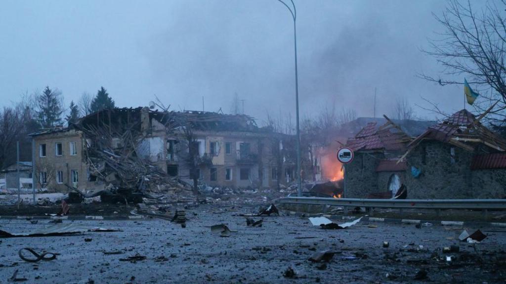 La destrucción en la ciudad de Jersón.