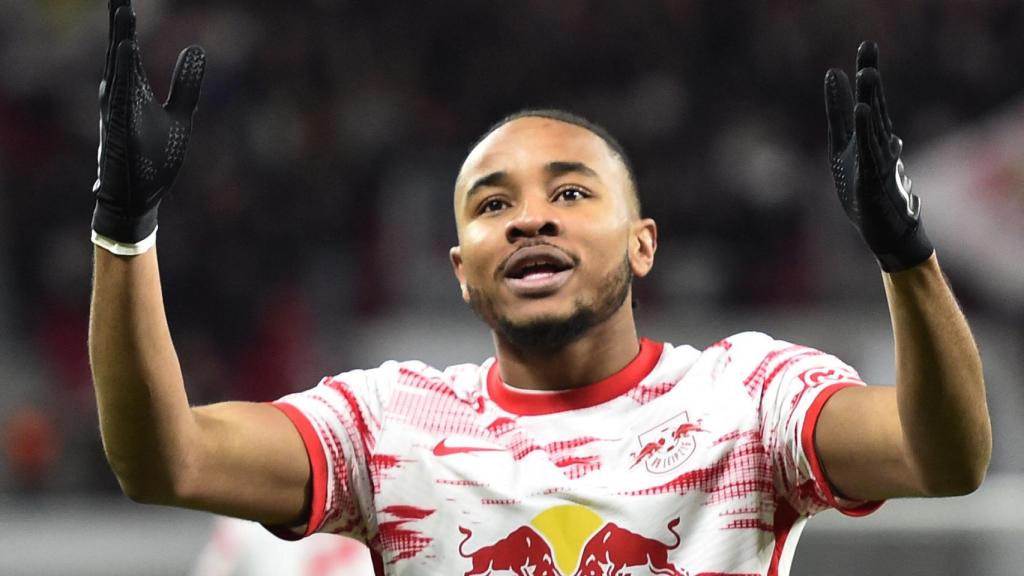 Christopher Nkunku, durante un partido en el RB Leipzig.