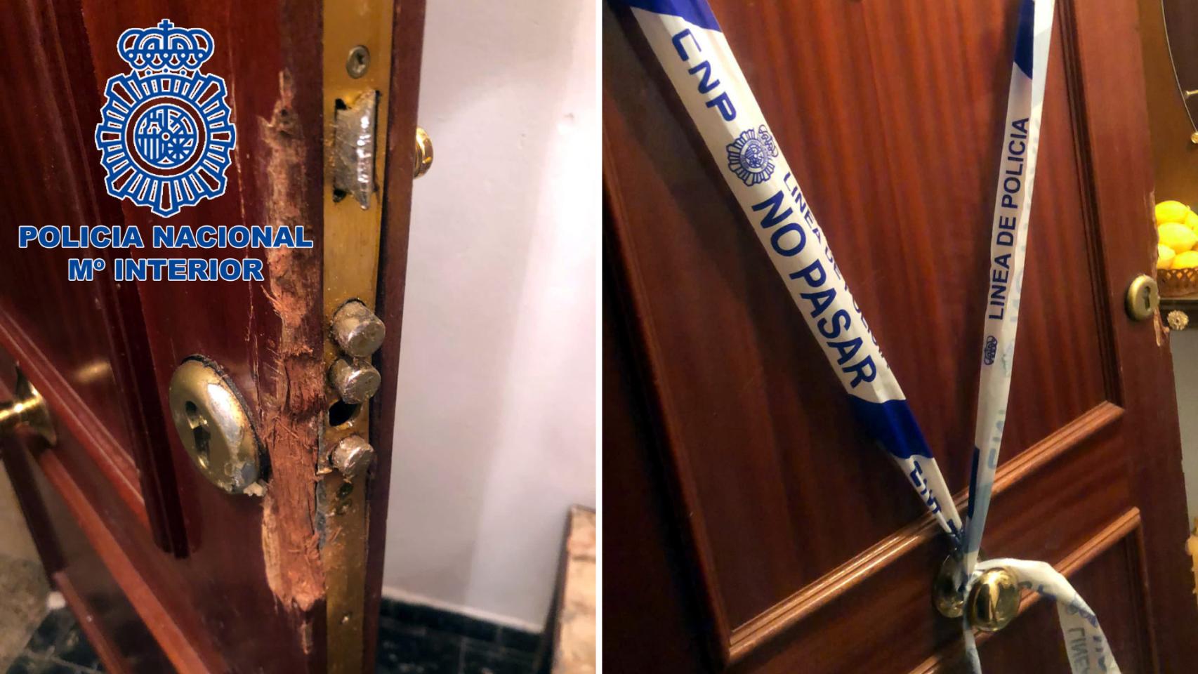 Los arrestados forzaron la puerta del inmueble para acceder a él.
