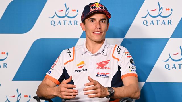 Marc Márquez, durante la conferencia de prensa del GP de Qatar, en el circuito de Losail.