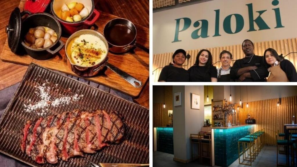 Un collage con imágenes del restaurante y sus trabajadores.