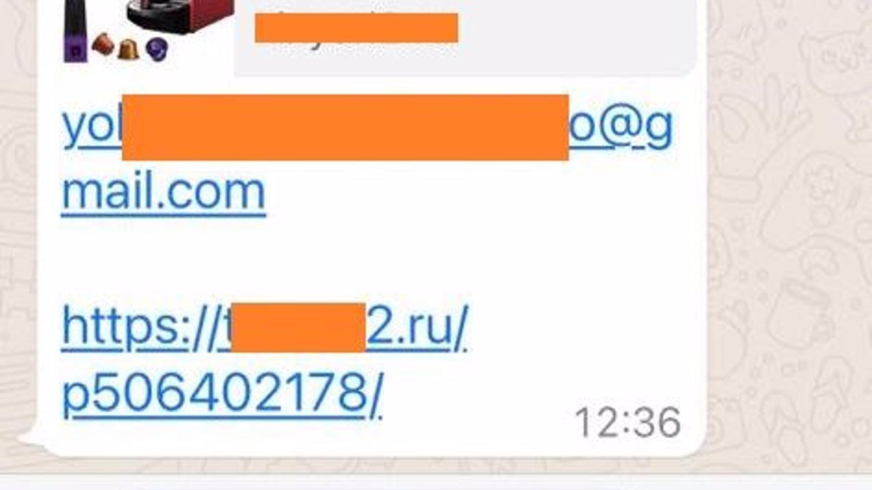 Engaño en Whatsapp. Foto: Guardia Civil