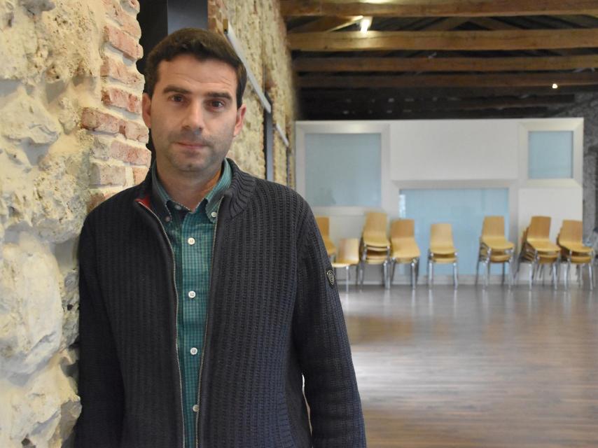 Javier Fernández, alcalde de Traspinedo, durante la entrevista con EL ESPAÑOL - Noticias de Castilla y León
