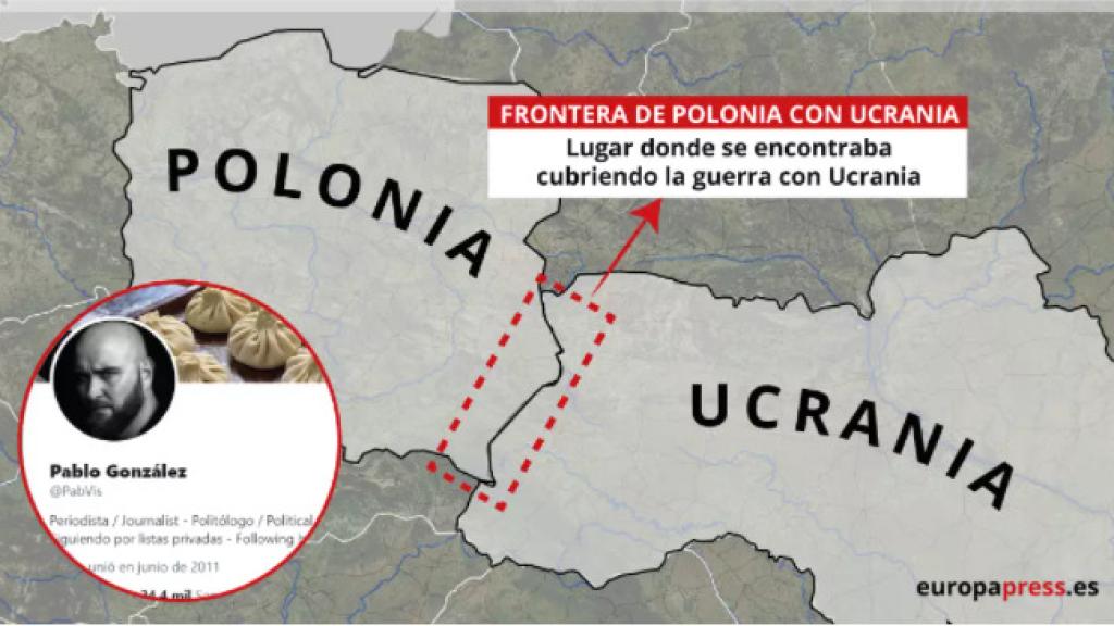 La zona desde la que Pablo González estaba trabajando cuando fue detenido.
