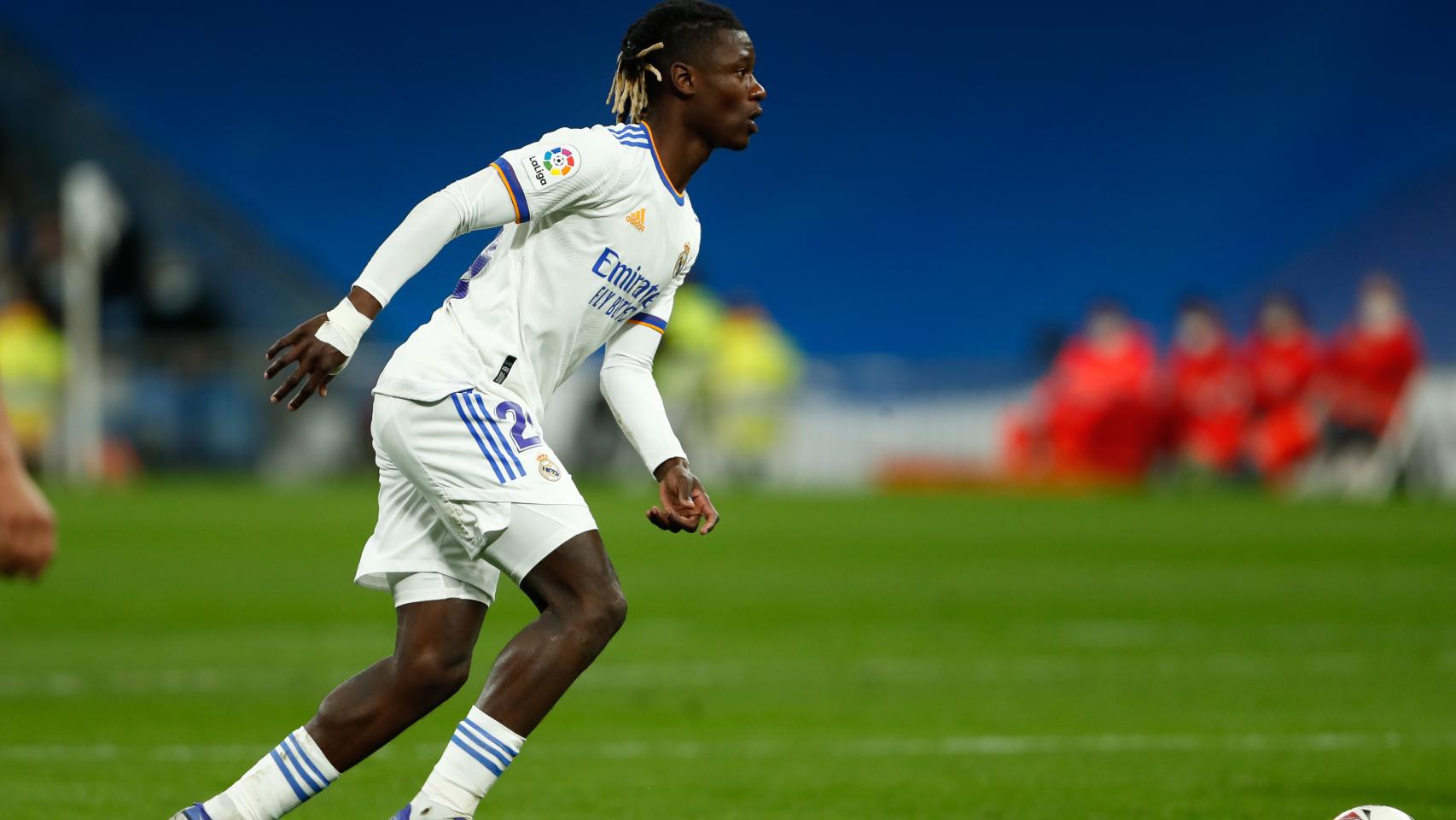 Eduardo Camavinga durante un partido de Liga con el Real Madrid