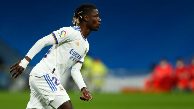 Eduardo Camavinga durante un partido de Liga con el Real Madrid
