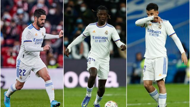 Isco, Camavinga y Dani Ceballos en un fotomontaje