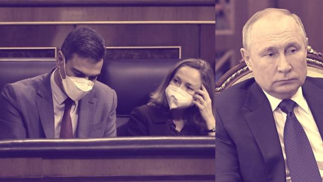 Pedro Sánchez, Nadia Calviño y Vladímir Putin.