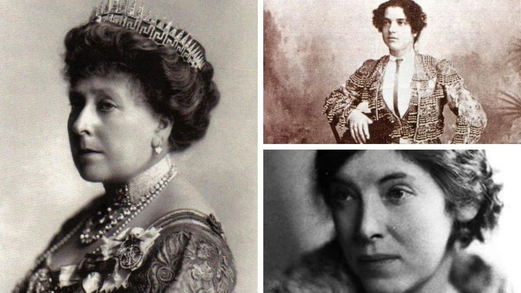 Un collage con Beatriz de Battenberg, María Salomé y Gamel Woolsey.