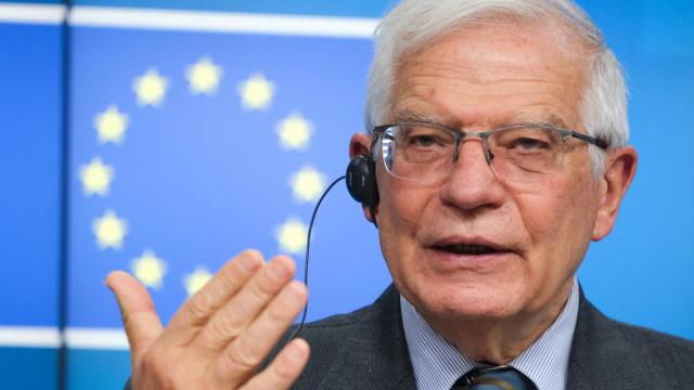 El jefe de la diplomacia de la UE, Josep Borrell, durante una rueda de prensa
