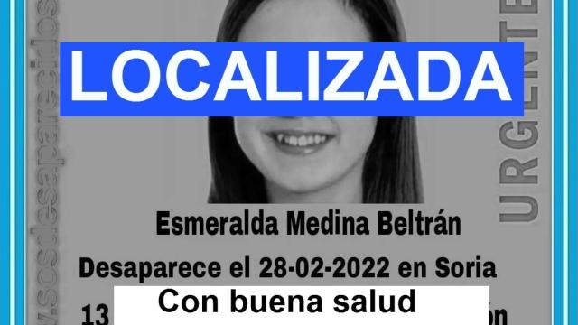Cartel desactivando la alerta de desaparición de Esmeralda