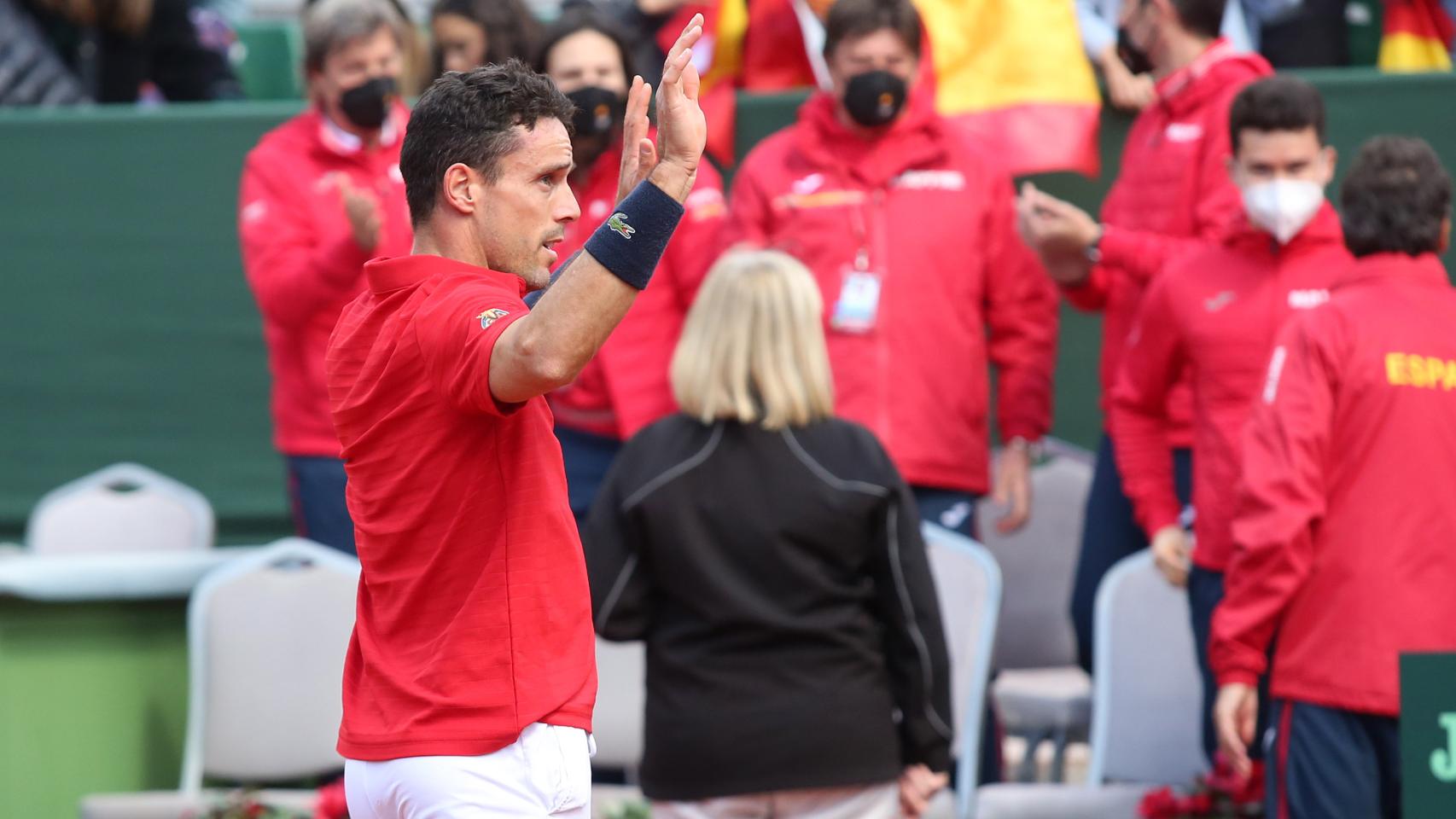 Roberto Bautista, en la eliminatoria de la Copa Davis