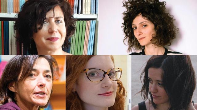 De izquierda a derecha y de arriba abajo, Marta Porpetta (Torremozas), Sol Salama (Tránsito), Carmen Oliart (Sabina), Yolanda Manso (Ménades) y Sam Cárdenas (índigo)