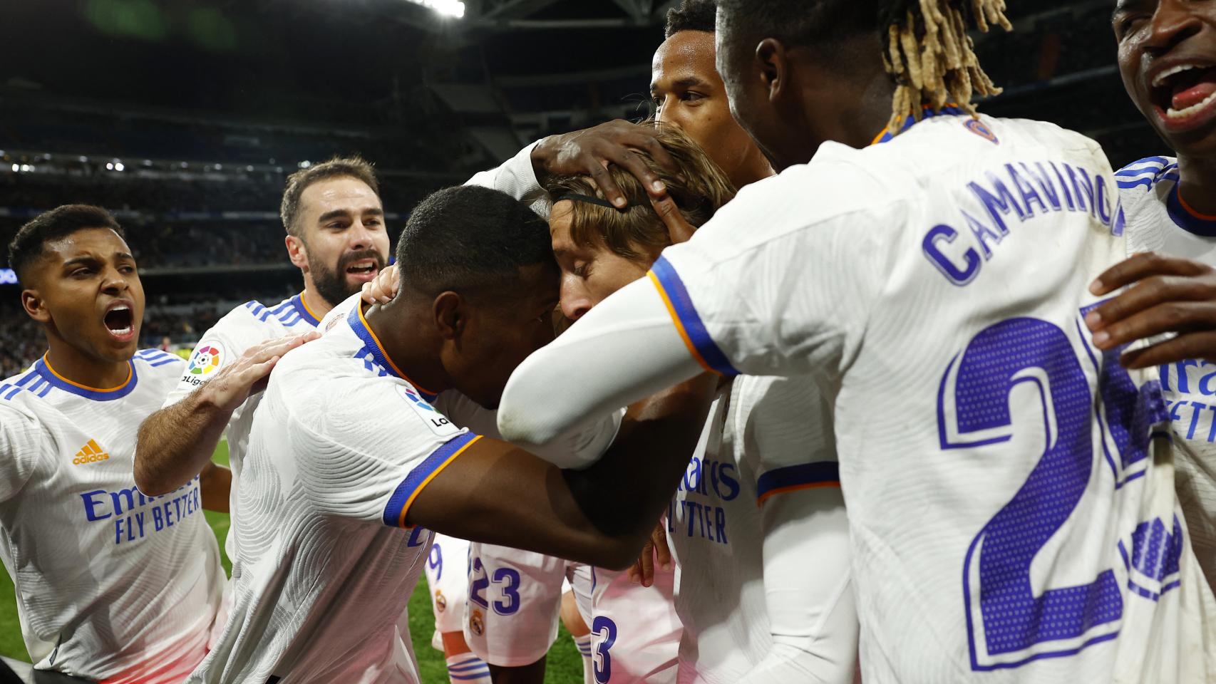 Luka Modric celebra su gol a la Real Sociedad