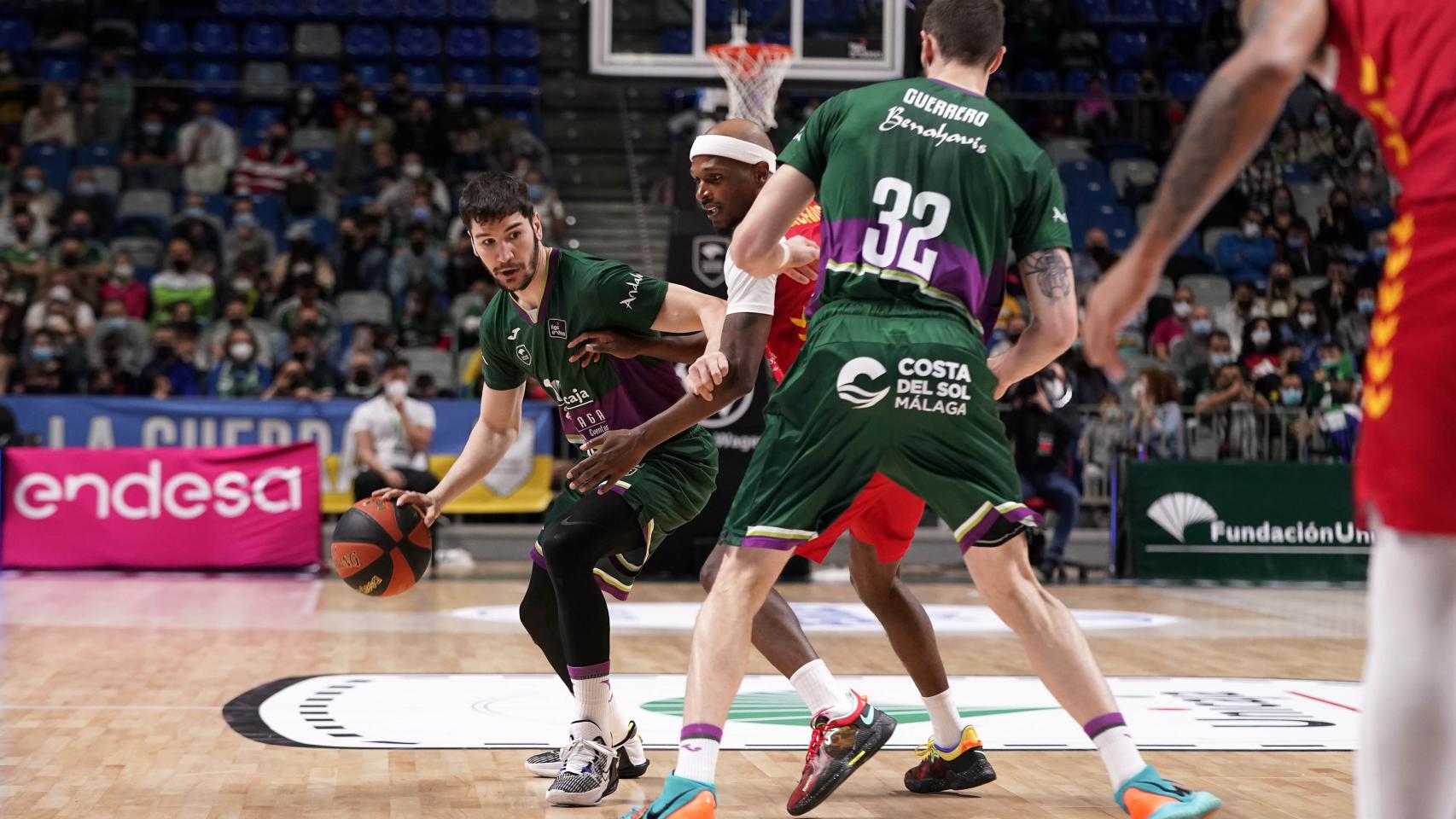 Darío Brizuela en el encuentro ante el UCAM Murcia.