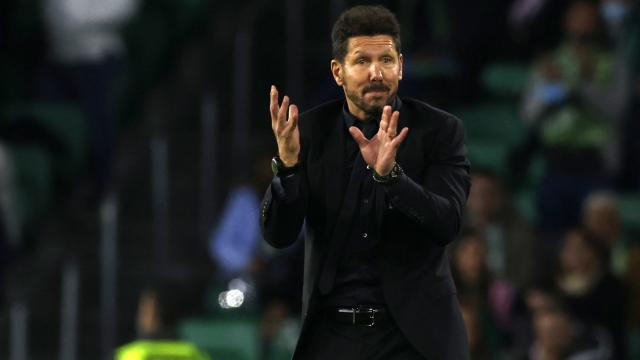 El 'Cholo' Simeone, durante el Betis - Atlético de Madrid de La Liga 2021/2022
