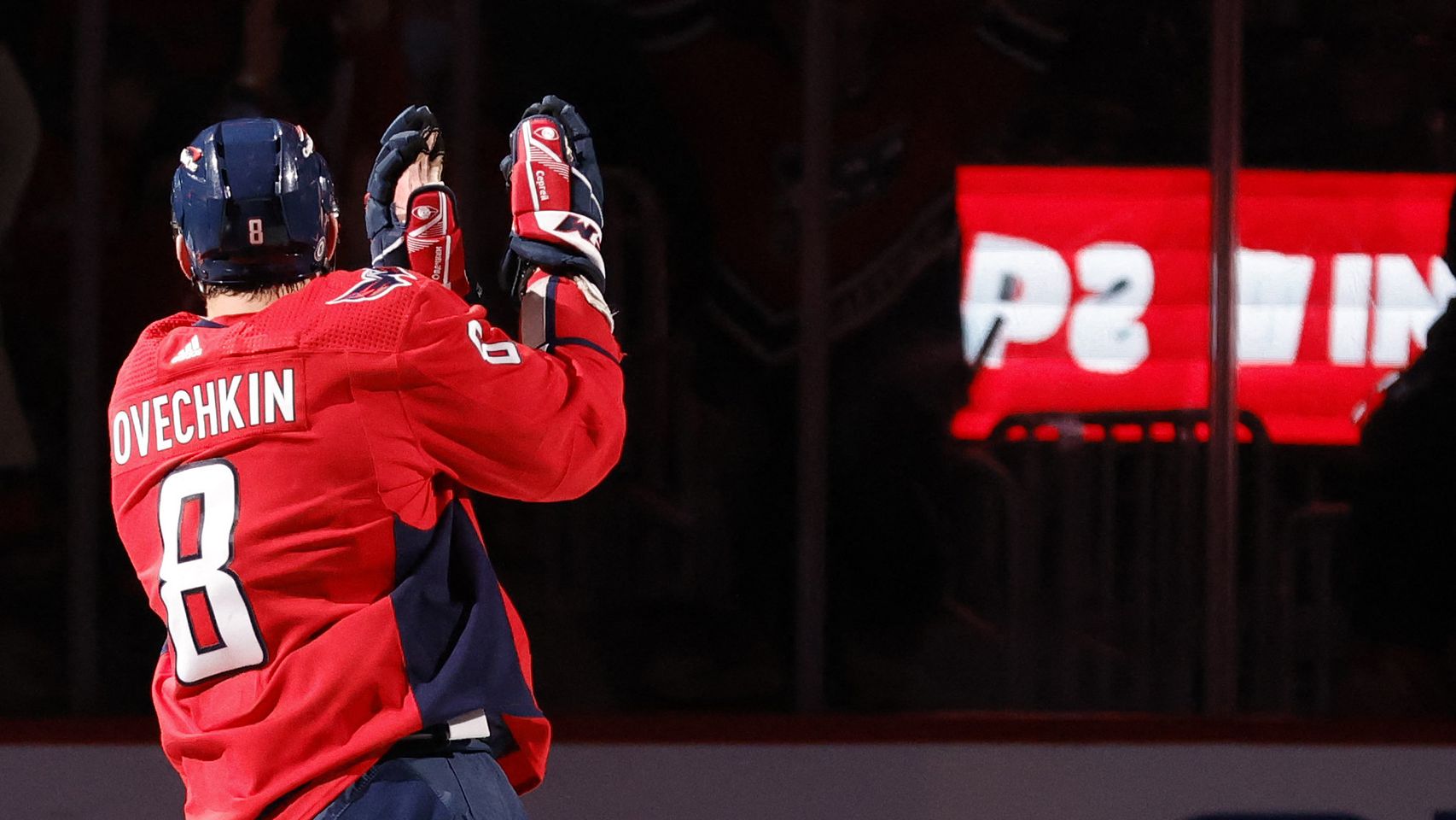 Alex Ovechkin, en un partido de la NHL con los Washington Capitals